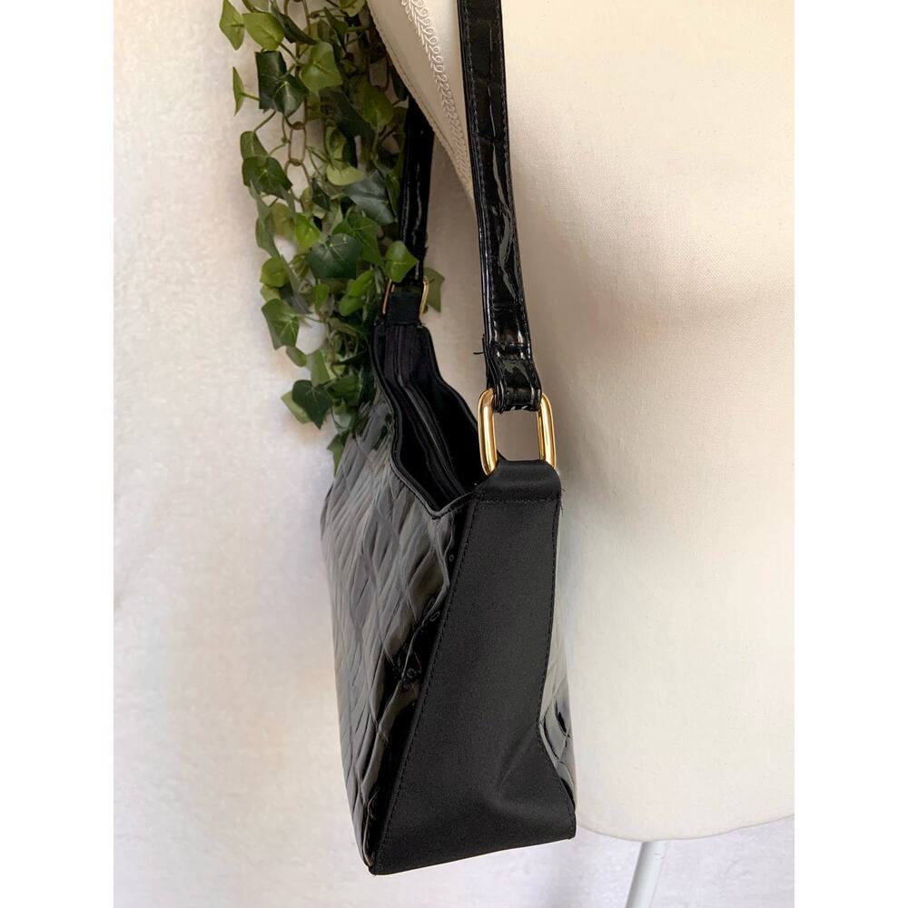 Vintage Jaclyn Smith Faux Crocodile Black Shoulder Bag Purse - Picture 6 of 12